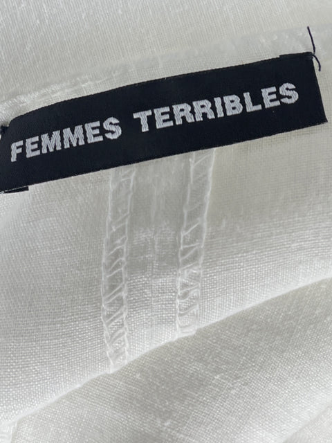 Blusa Femmes Terribles Cuello v Blanco - Talla U