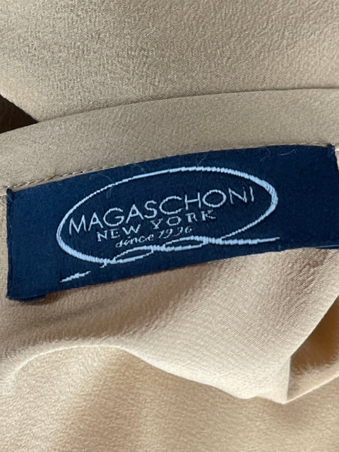 Blusa Magaschoni Manga larga Escotada Beige - Talla M