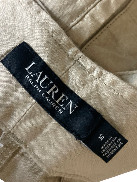 Pantalón Ralph Lauren Cinturón Recto Marrón - Talla 14