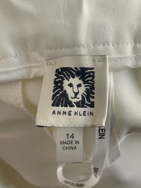 Pantalón Anne Klein Trouser Recto Blanco - Talla 14
