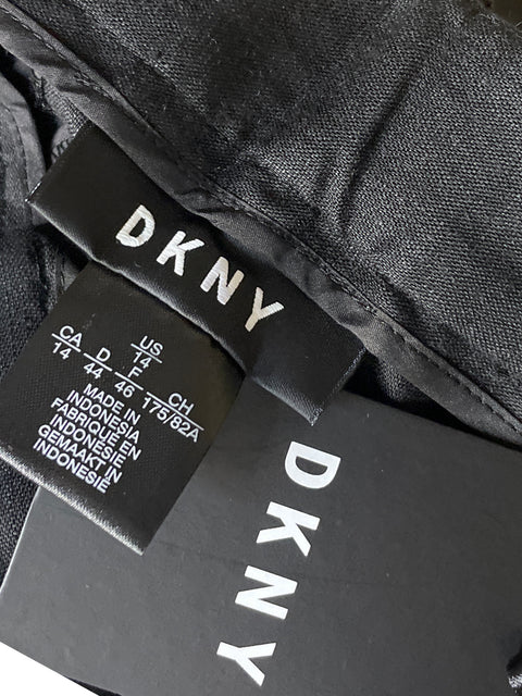 Pantalón Dkny Ribete Recto Negro - Talla 14