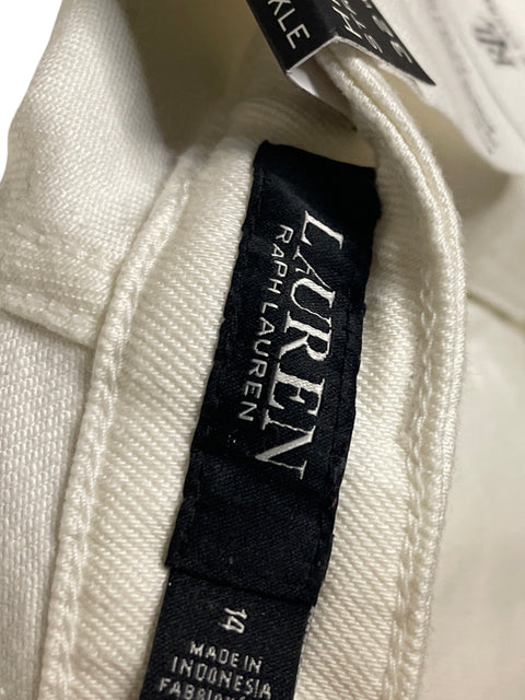 Pantalón Polo Ralph Lauren Recto Wide-leg Blanco - Talla 14