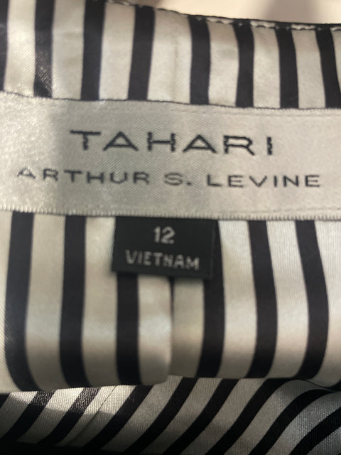 Chaqueta Tahari Liso Manga corta Zipper Negro - Talla 12