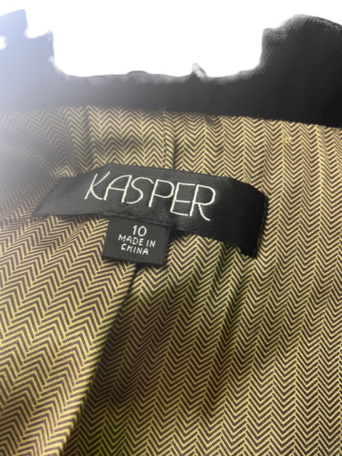 Conjunto Kasper Liso Abierto Manga larga Negro - Talla 10