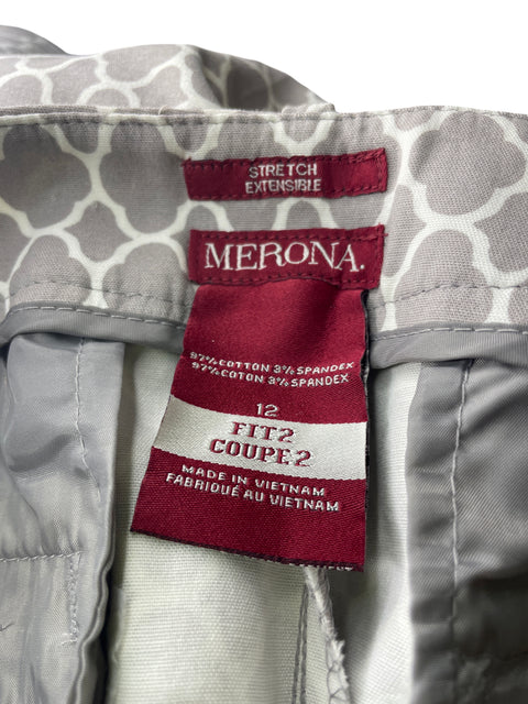Pantalón Merona Recto Asimétrico Gris - Talla 12