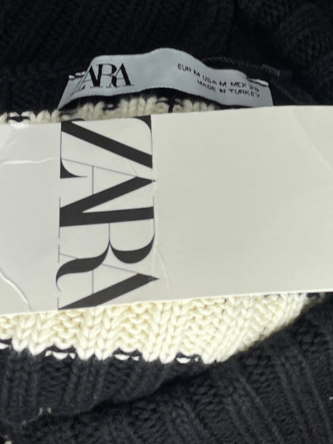 Suéter Zara Knit Rayas Negro - Talla M