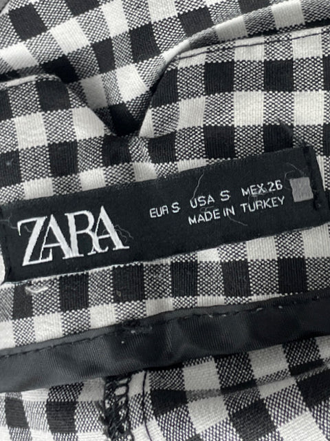 Pantalón Zara Cuadros Negro - Talla S