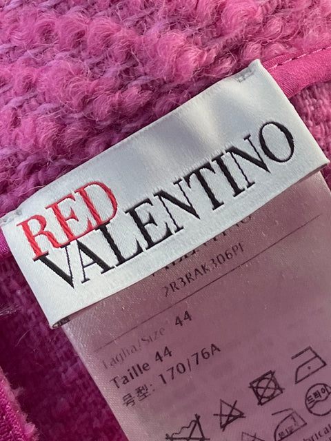 Falda Red Valentino Tejido Bouclé De Lana Midi Rosado - Talla 44