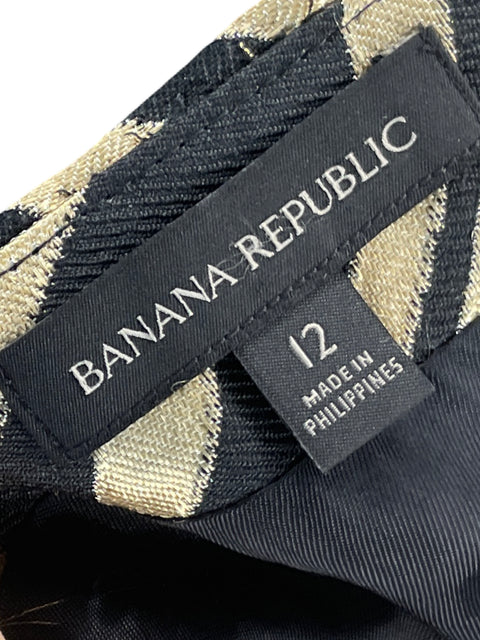 Falda Banana Republic Estampado Midi Dorado - Talla 12