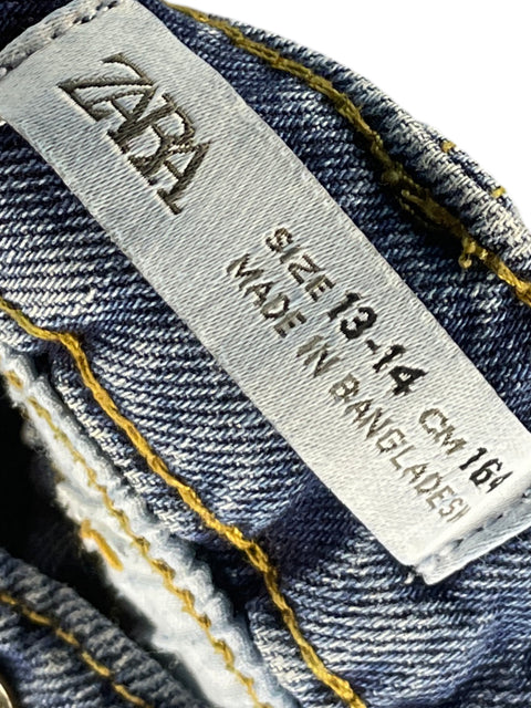 Falda Zara Jeans Midi Azul - Talla 14