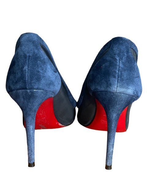 Zapato Christian Louboutin Stiletto Gamuzado Tacón alto Azul - Talla 36