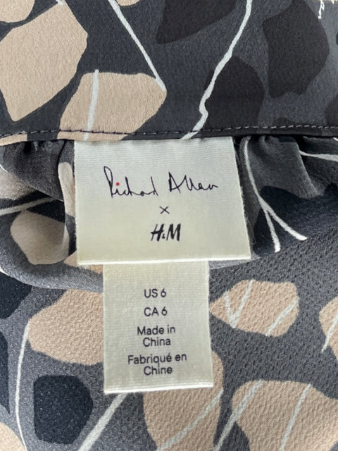 Vestido Richard Allan X H&m Midi Gris - Talla 6