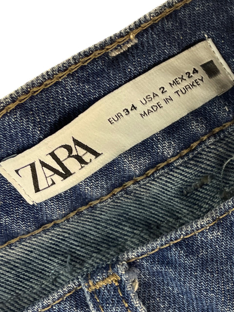 Jean Zara Vaqueros Wild Leg Azul - Talla 34