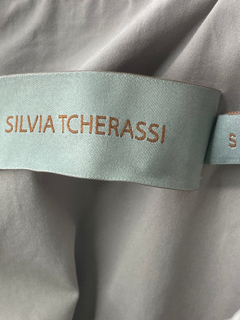 Blusa Silvia Tcherassi Abullonado Fajon Suelto Gris - Talla S