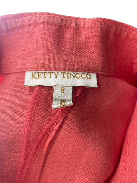 Blusa Ketty Tinoco Liso Botones Manga larga Rosado - Talla 8