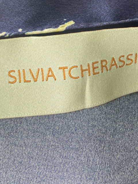 Blusa Silvia Tcherassi Estampado Manga corta Suelto Azul - Talla U