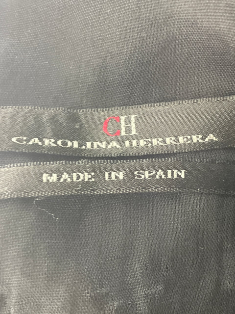 Blusa Carolina Herrera Estampado Tejido Sin mangas Negro - Talla 10