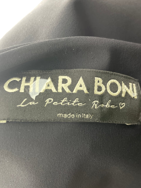Blusa Chiara Boni Liso Ruchas Manga larga Negro - Talla S