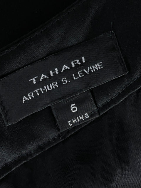 Vestido Tahari Plisado Negro - Talla 6