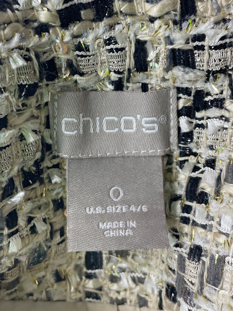 Chaqueta Chico's Estampado Tejido Beige - Talla 0