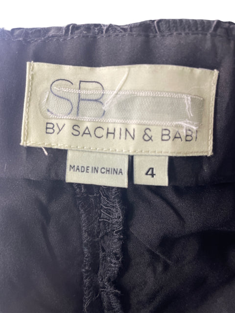 Pantalón Sachin & Babi Tejido Troquelado Wide-leg Negro - Talla 4
