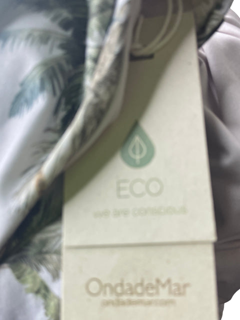 Traje De Baño Onda De Mar Estampado Tiras Verde - Talla S