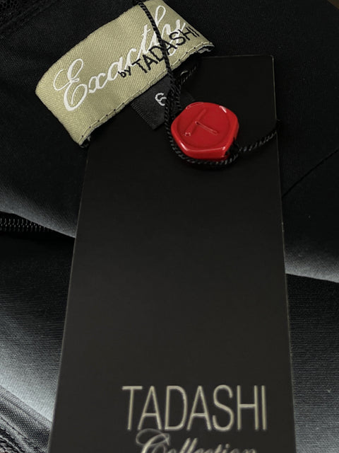 Vestido Tadashi Fruncido Negro - Talla 6