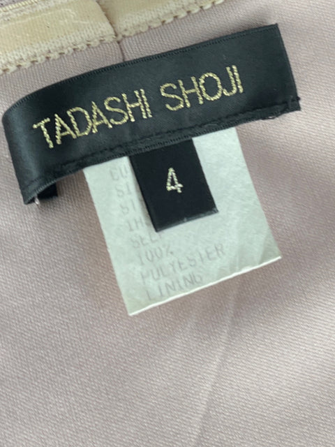 Vestido Tadashi Shoji Feathers Mini Rosado - Talla 4