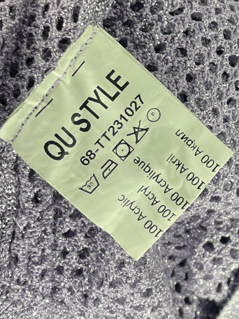 Set Qu Style Mesh Metalizado Morado - Talla XS