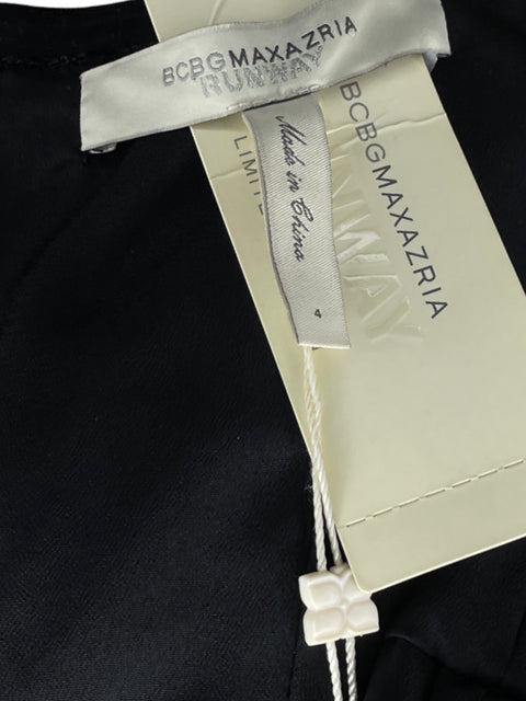 Vestido Bcbg Runway Asimétrico Negro - Talla 4