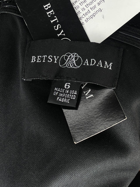 Vestido Betsy Adam Maxi Asimétrico Negro - Talla 6