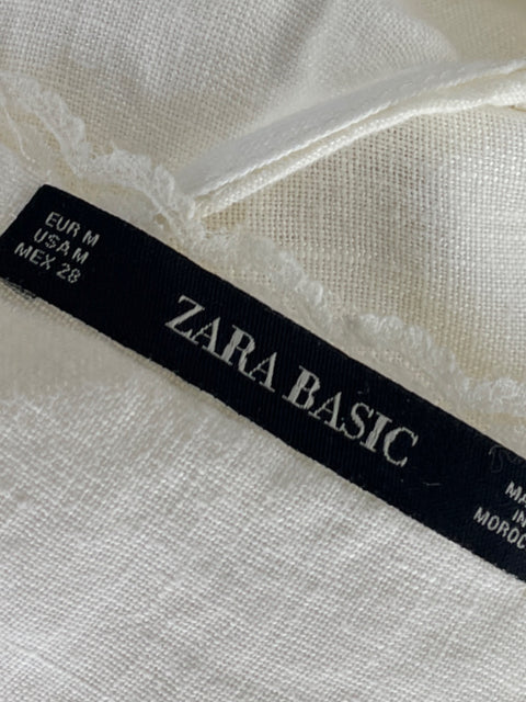 Blusa Zara Sin mangas Encaje Blanco - Talla M