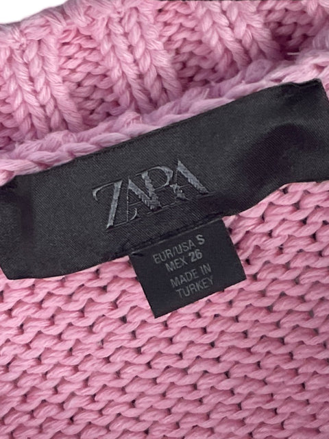 Cardigan Zara Botones De Contraste Azules Rosado - Talla S