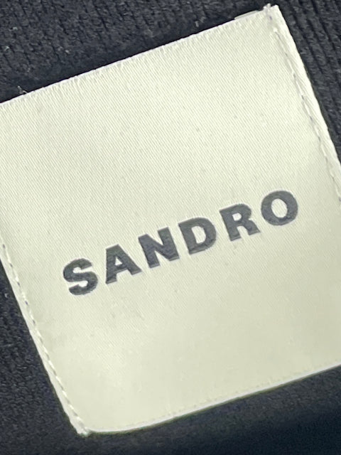 Chaqueta Sandro Punto Con Ojales Negro - Talla S