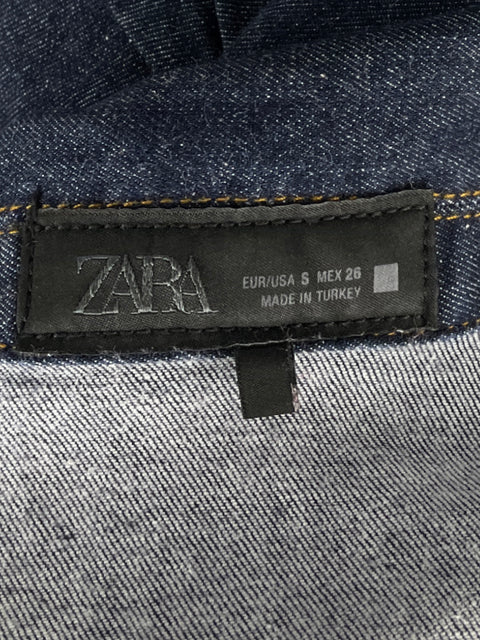 Vestido Zara Denim Drapeado Azul - Talla S