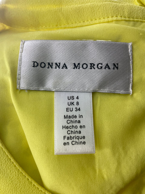 Vestido Donna Morgan Tejido Manga corta Cuello redondo Amarillo - Talla 4