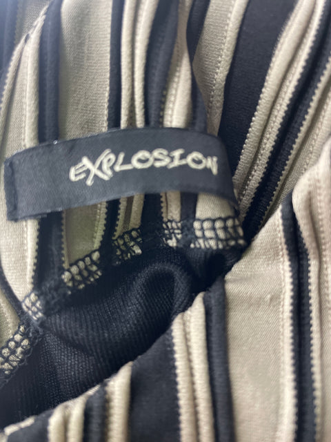 Vestido Explosion Mini Rayas Zipper Marrón - Talla 40