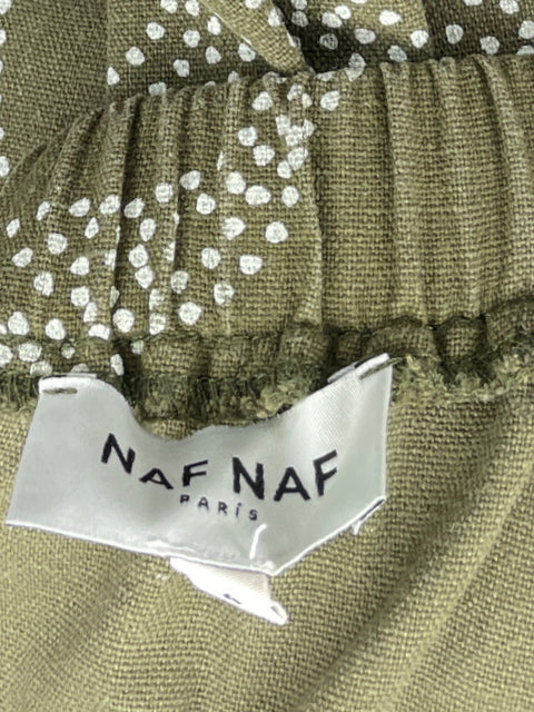 Falda Naf Naf Midi Abertura lateral Verde - Talla 4