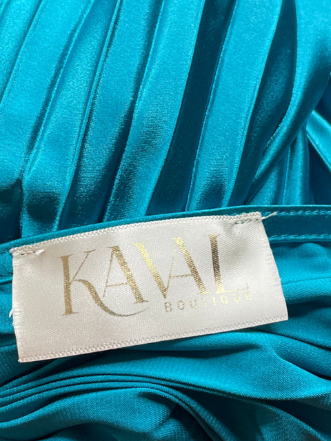 Mono Kaval Plisado Metalizado Azul - Talla M