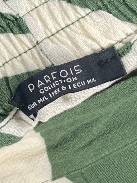 Pantalón Parfois Bota Ancha Estampado Verde - Talla M
