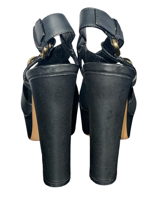 Sandalia Louis Vuitton Cruzado Plataforma Negro - Talla 36