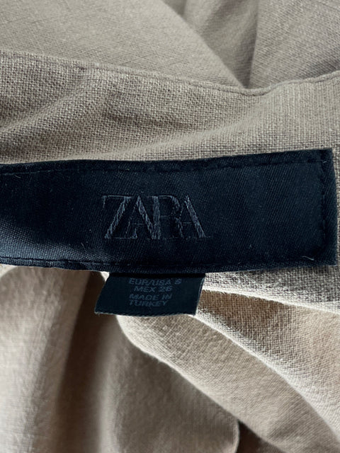 Vestido Zara Midi Corpiño Marrón - Talla S