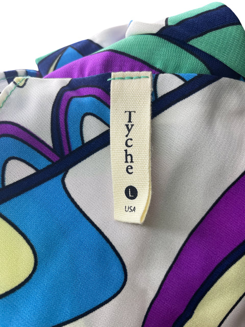 Blusa Tyche Estampado Tiras Nudo Verde - Talla L