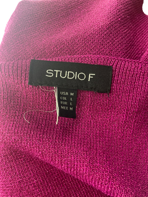 Blusa Studio F Brillo Cuello v Abullonado Morado - Talla M