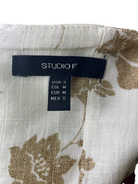 Blusa Studio F Estampado Abullonado Manga larga Marrón - Talla M