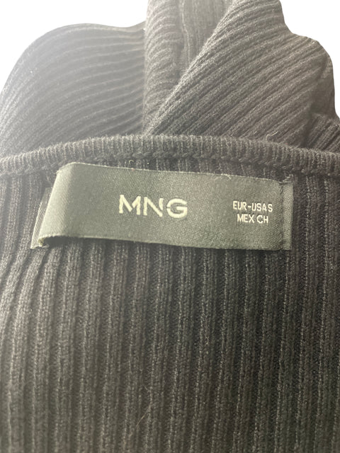 Blusa Mng Cuello v Manga larga Cruzado Negro - Talla S