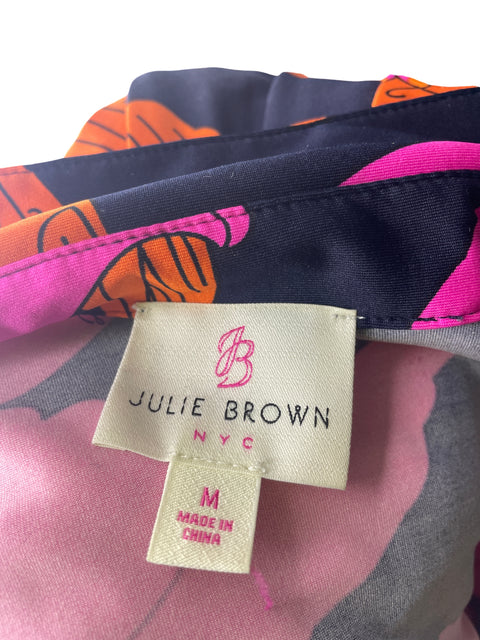 Vestido Julie Brown Estampado Cruzado Floral Rosado - Talla M