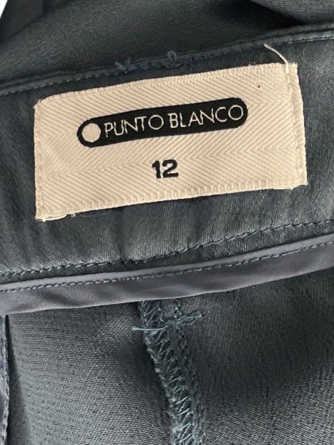 Pantalón Punto Blanco Wide-leg Azul - Talla 12