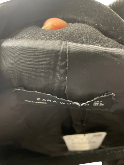 Chaqueta Zara Zipper Correa Plumas Negro - Talla L