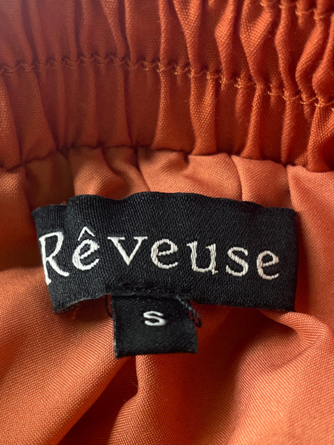 Falda Reveuse Midi Ajustado Corte a Marrón - Talla S